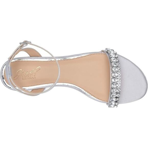 Jewel Badgley Women's Daria Rhinestone Embellished Flat Sandal, Silver Size 5M - Picture 4 of 5